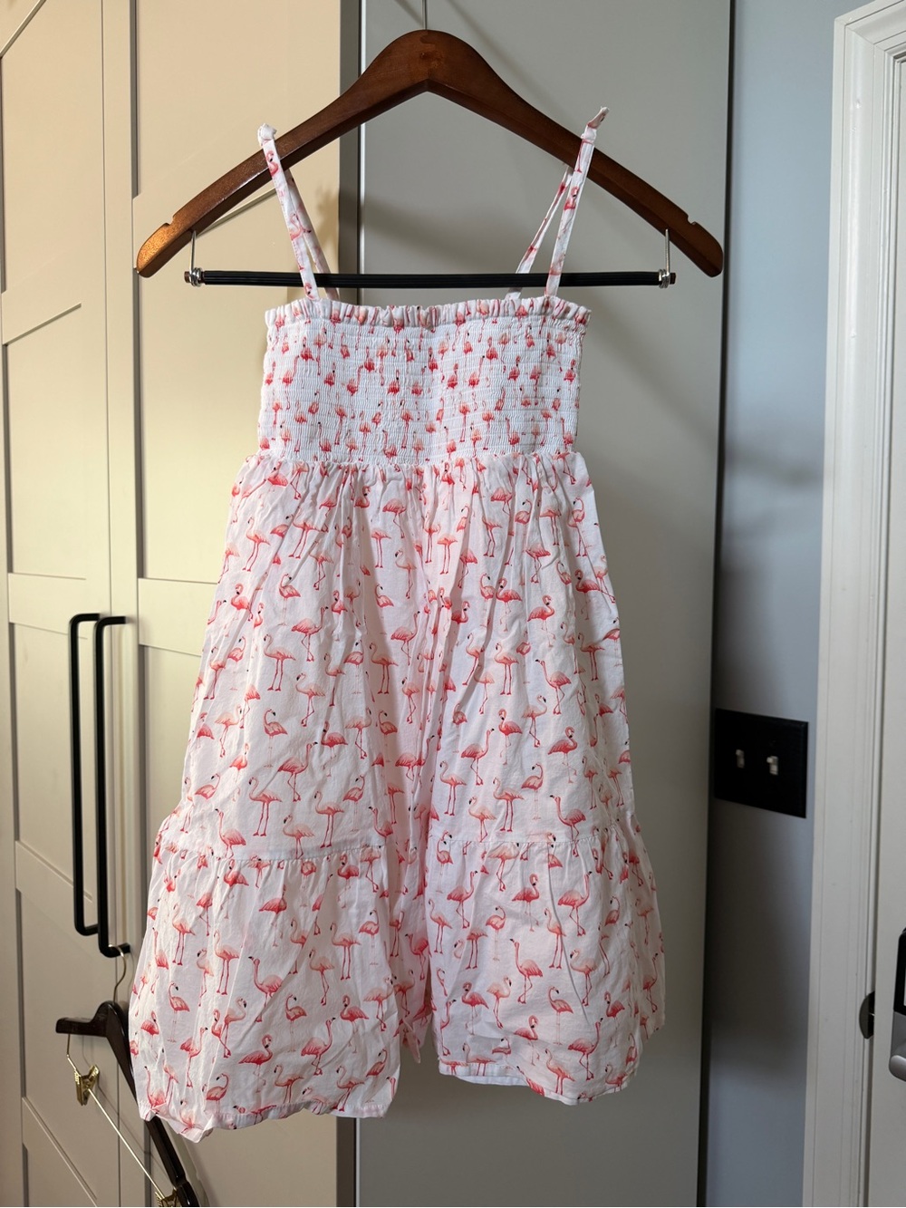 Janie and Jack White Dress with Pink Coral Print